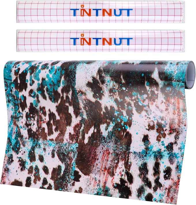 Tintnut Brown Teal Permanent Vinyl Roll 12in x 5ft Cowhide Adhesive Vinyl | by Tintnut