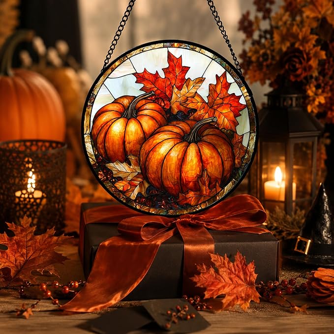 Pumpkin Maple Leaves Acrylic Suncatchers - Image 6