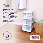 HOMZ Drawer Tower, 3-Tier Rolling Storage Cart - Image 4