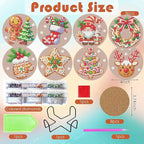 ijbnhd 8 Pcs Christmas Diamond Painting Coasters Kits Diamond Art Coasters | - Image 3