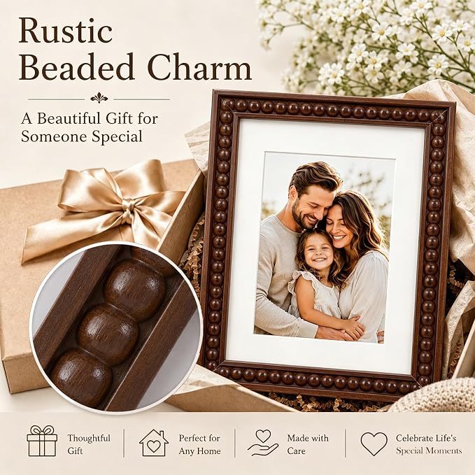 Solid Wood 12x12 Picture Frame Beaded Frame - Image 7