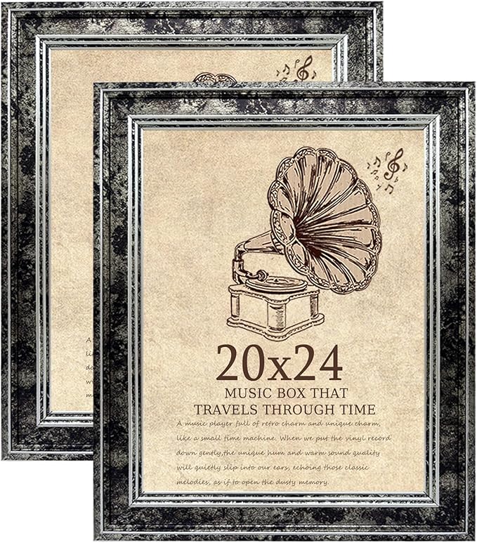 20x24 Picture Frame with Real Glass set of 2, Vintage Frames by TKYGU