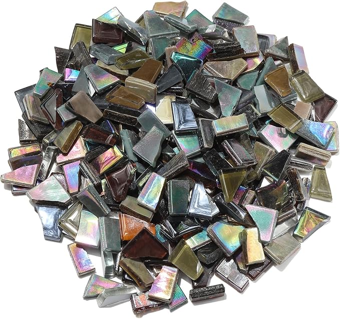 Black Mixed Irregular Mosaic Glass Mosaic Tiles Pieces, 300g Mosaic DIY Set by ZWCTmosaicdiy