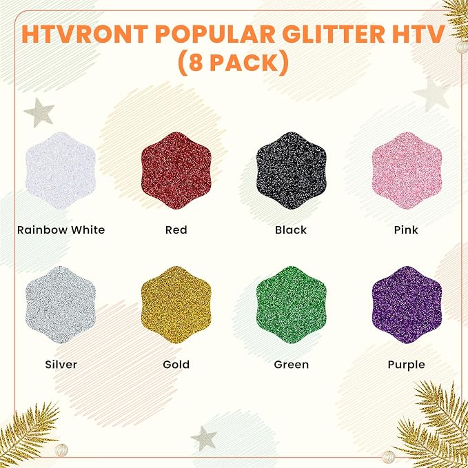 HTVRONT Glitter HTV Vinyl Bundle - Image 3