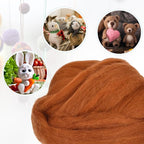 uxcell Needle Felting Wool, 3.5 Oz Nature Fibre Wool Yarn Roving - Image 4