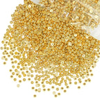 qiipii 7200PCS 3mm Small Shiny Gold Round Half Round Pearls by qiipii
