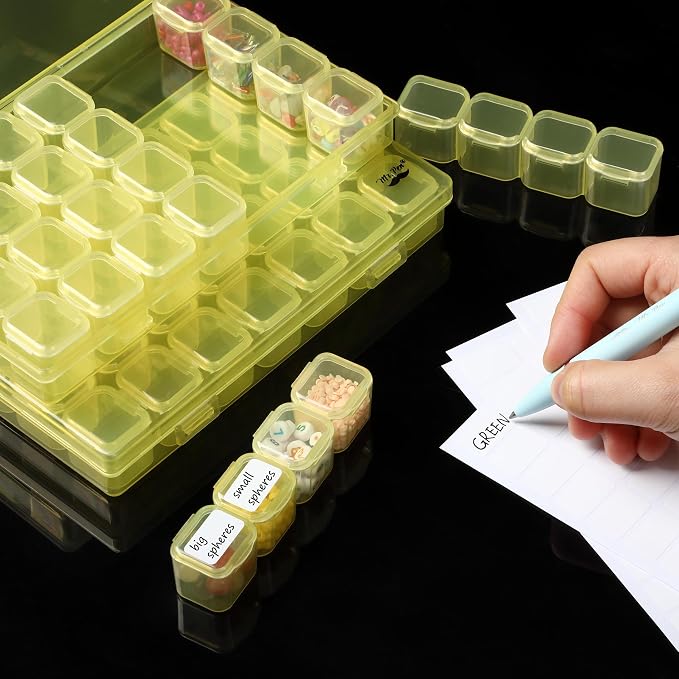 Mr. Pen- Bead Storage Containers, 28 Grids, 2 Pack, Transparent Yellow | 160 - Image 5