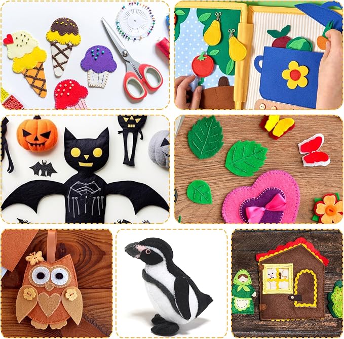 Felt Sheets for Crafts 9PCS 11.8 * 7.9in Wool Stiff Felt Sheets Soft Fabric - Image 3