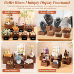Qinzave 7 Pack Wooden Risers Display Stands - Image 4
