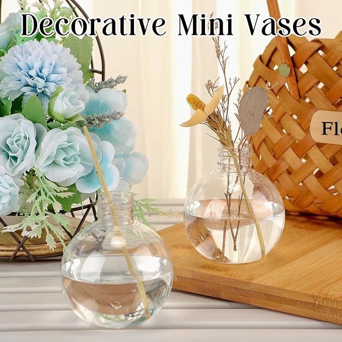 Jinei 30 Pcs 6 oz 200ml Ball Shape Plastic Sand Art Bottles Spherical Clear - Image 6