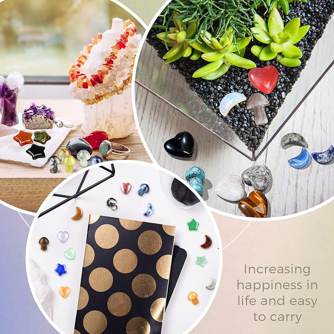 Nuenen 60 Pieces 20 * 20 * 6 mm Crystal Mushroom Sculpture Heart Shaped Moon - Image 5