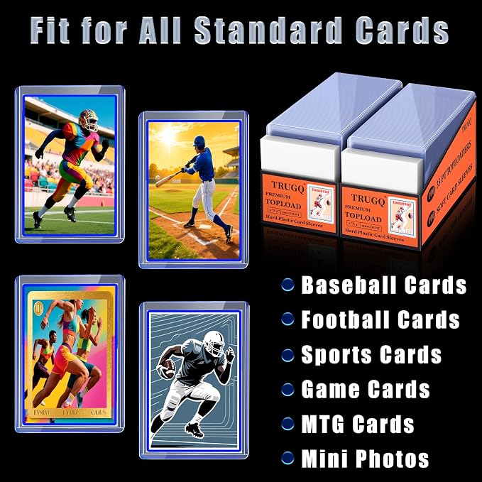 1000 Card Sleeves Top Loads for Cards, Toploaders Hard Plastic for Trading Game - Image 5
