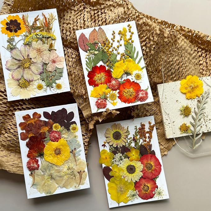 82Pcs Dried Pressed Flowers for Resin Molds, Real Vintage White Natural Bulk - Image 3