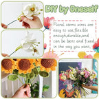 100 Pcs Floral Stems Wire for Paper Flower, 14 Inch 2 Gauge Dark Green Floral - Image 4