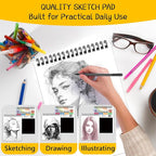 WINNER 9" x 12" Sketch Book 4 Pack, 400 Sheets Spiral Bound Art Sketchbook - Image 4