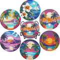 EWJRNSF 6 PCS Ocean Beach Diamond Art Coasters Kit by EWJRNSFDiamondPainting