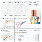 Bonroy 4 Sets Embroidery Set for Beginners, Art Craft, Easy Sewing, Includes - Image 2
