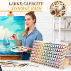 Colingmill Wooden Paint Organizer Storage Rack, 140 Holes Miniature Model Paint - Image 5