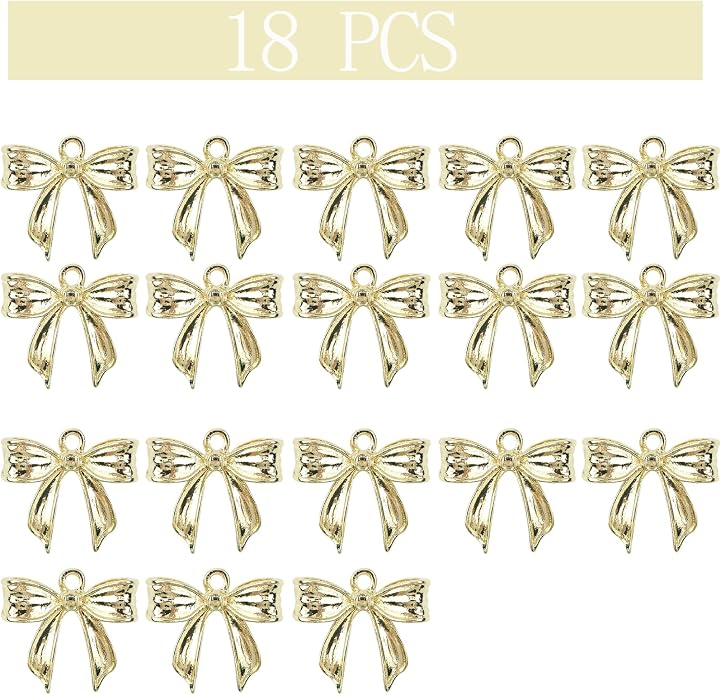 Bow Charms for Bracelet Jewelry Making Cute Bracelet Charms | 18Pcs, Bow Charms - Image 2