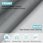 Grey Faux Leather Fabric 197"×55" Smooth Grain Upholstery Vinyl - Image 2
