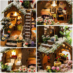 RHZN DIY Miniature House Kit for Adults Mini House Snow Tree House | 2 Display - Image 5