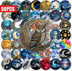 50PCS Transparent Moon & Space Stickers, Waterproof PET Celestial Decals - Image 6