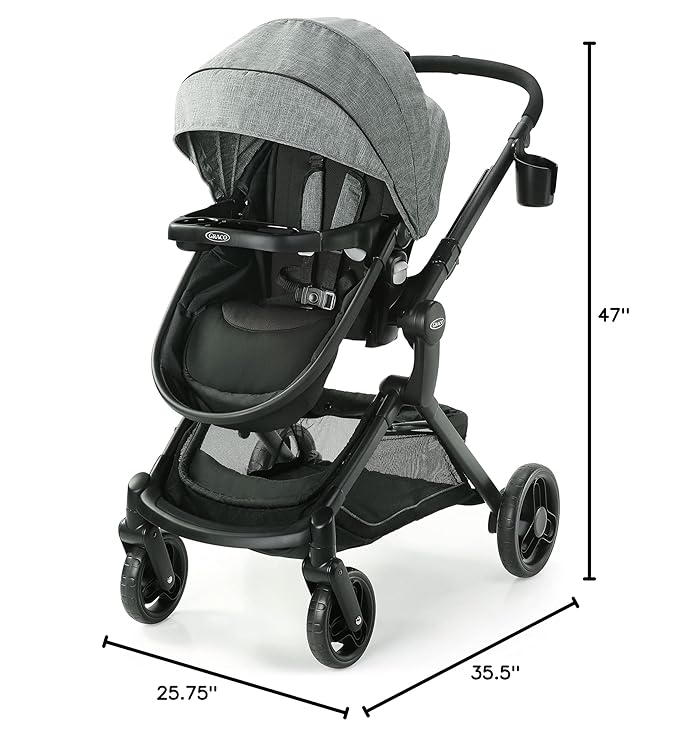 Graco Modes Nest Baby Stroller, 3 Modes: Adjustable Slide2Me Infant Car Seat Carrier, Infant Pramette, to Toddler Stroller, Nico