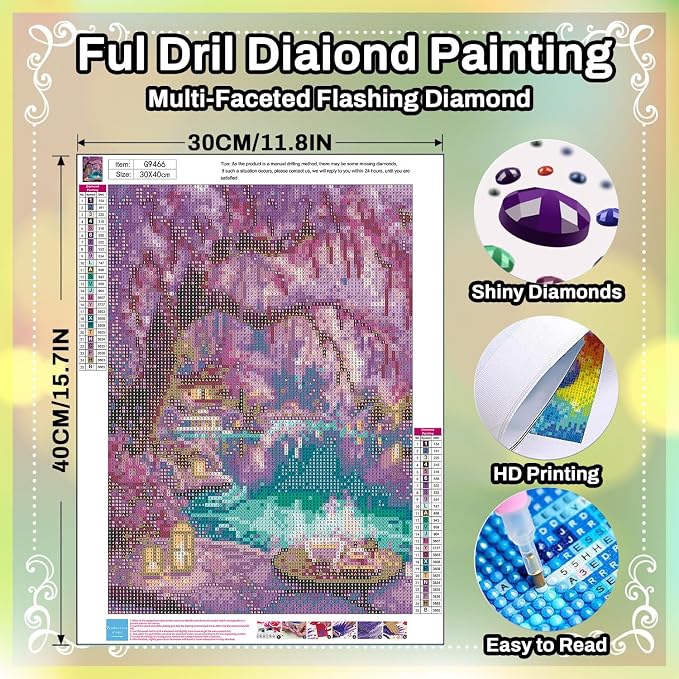 HITO Diamond Painting Kits for Adults Cherry Blossom Tree - Image 2