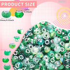 60Pcs Large Hole Beads Spacer Beads Dark Green Assorted European Craft Big - Image 2