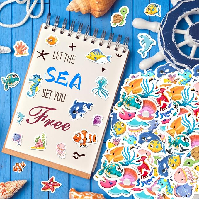 300Pcs Ocean Sea Animal Foam Stickers, Colorful Ocean Foam Crafts Stickers - Image 3