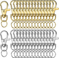 LEOBRO 60PCS Lobster Claw Clasps and Key Rings, Keychain Making kit, Keychains by LEOBRO