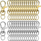 LEOBRO 60PCS Lobster Claw Clasps and Key Rings, Keychain Making kit, Keychains by LEOBRO