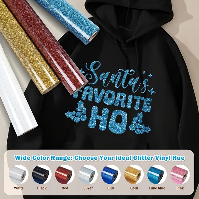 TUMIYA Lake Blue Glitter Heat Transfer Vinyl HTV Roll - Image 6