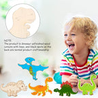 Jetec 24 Pieces Dinosaur Unfinished Wood Cutouts Animal Wooden Paint Crafts - Image 4