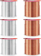 Mandala Crafts 20 GA Copper Silver Tone Combo Anodized Aluminum Craft Wire | - Image 2