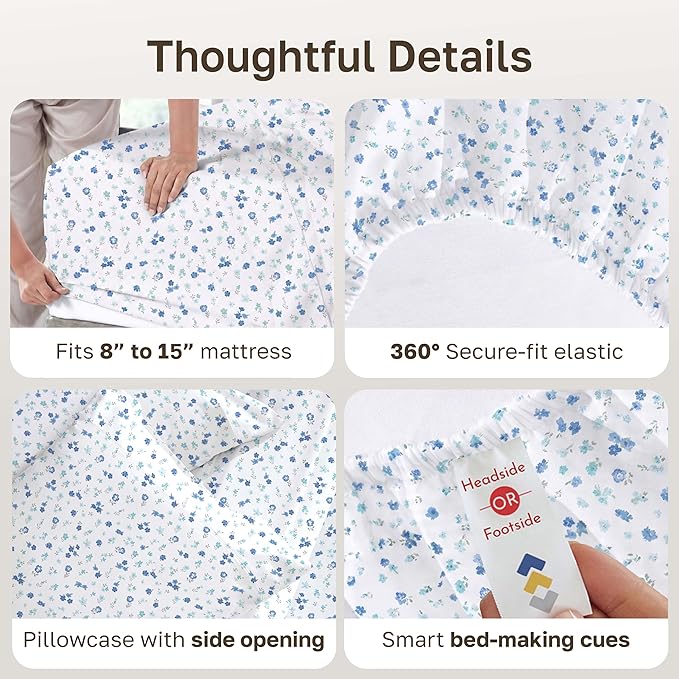 California Design Den Soft Twin Size 100% Cotton Sheet Sets, 400 Thread Count - Image 5