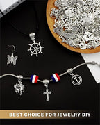 JIALEEY 300 PCS Wholesale Bulk Lots Jewelry Making Charms Mixed Smooth Tibetan - Image 7