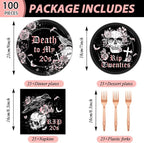 Qyeahkj 100 Pcs 30th Birthday Party Supplies Death to My 20s Paper Plates and - Image 2