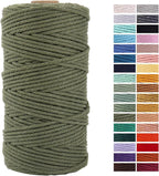 Olive Green Cotton Macrame Cord, 3mm x 109Yards, Craft Cord by AestheticDesignforYou