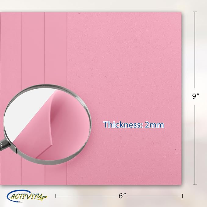 Pink EVA Foam Sheets, 6 x 9 Inch, 2mm Thick – Foam Paper - Image 2