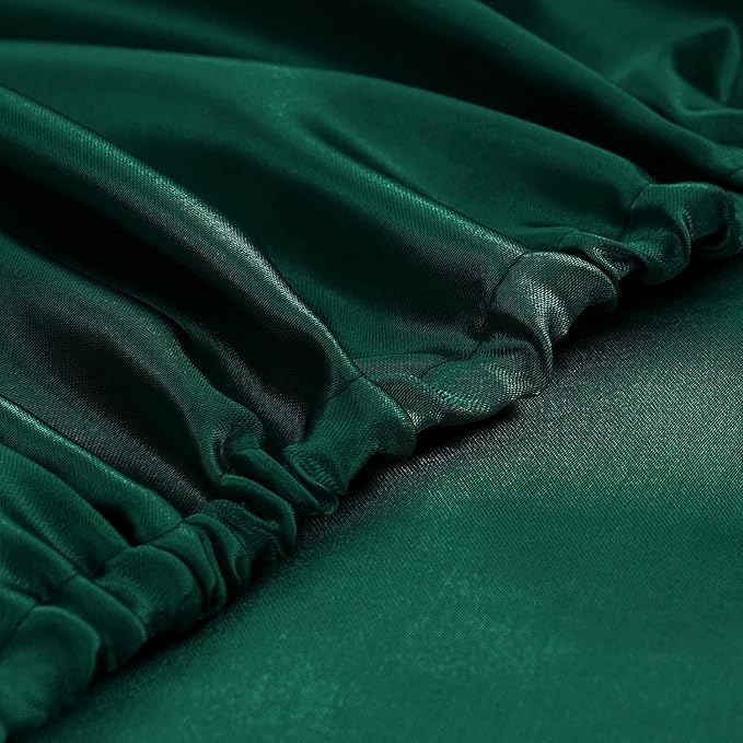 Homiest Blackish Green Satin Fitted Sheet - Image 5