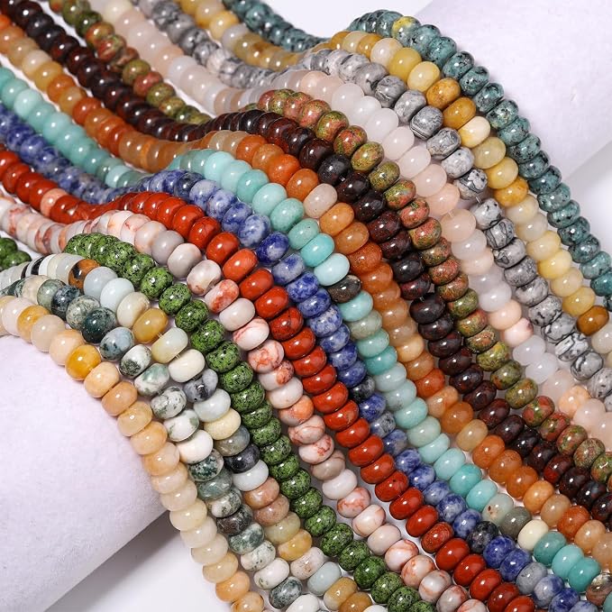 Songxi 5x8mm Natural Tree Agate Rondelle Beads, Gemstone - Image 9