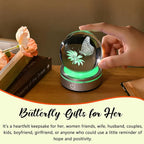IFOLAINA 3D Butterfly Crystal Ball Decor Lamp Gifts Ideas - Image 3
