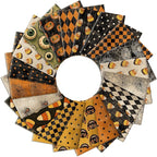 HunnmingRe 20 Pcs 10''x10'' Vintage Halloween Quilting Fabric Square Bundle - Image 7