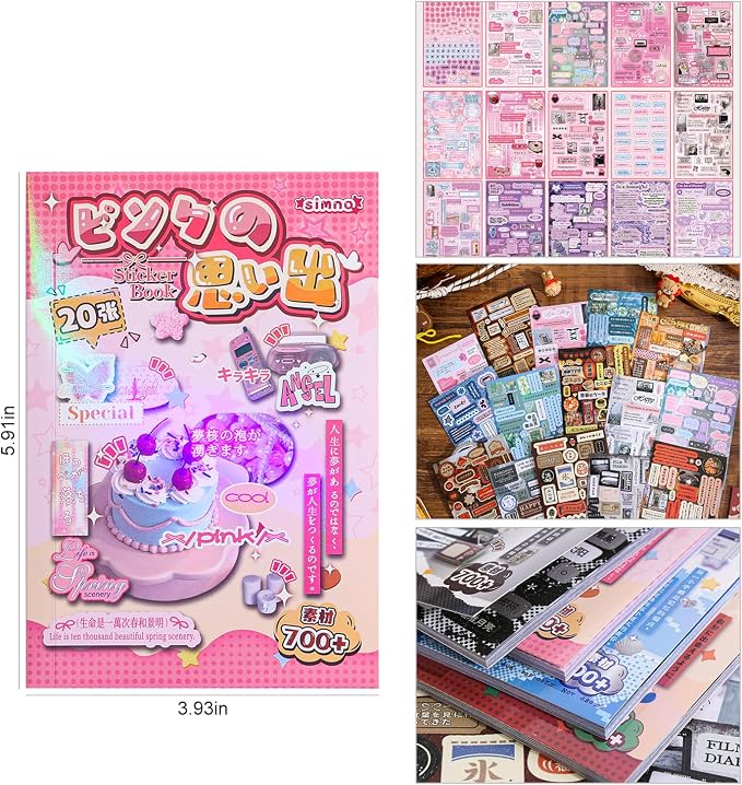 Girl's Japanese Retro Words Sticker Book, 700+ Kawaii Japanese Phrase Stickers - Image 7