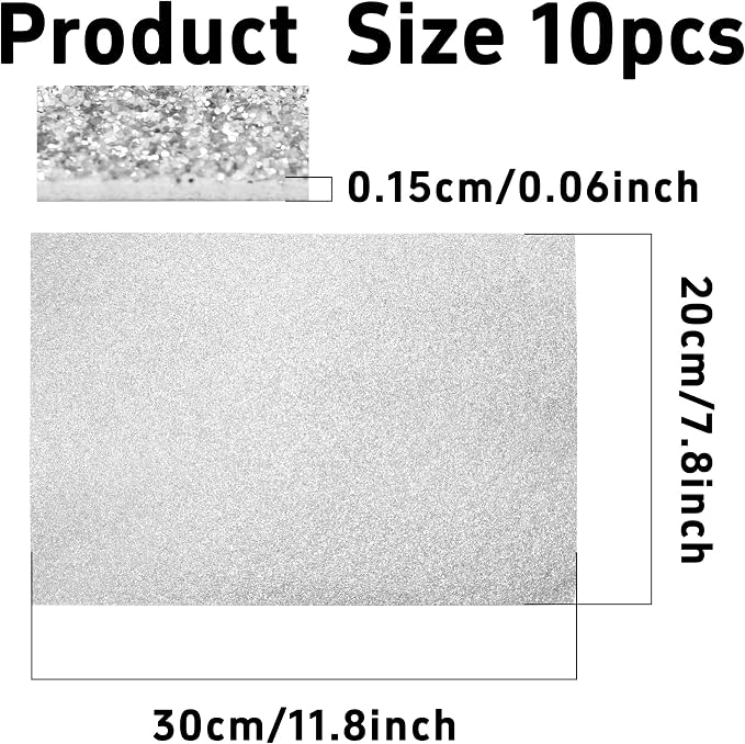pson 10Pcs 7.8 x 11.8 Inch Shiny Self-Adhesive EVA Foam Sheets - Image 2