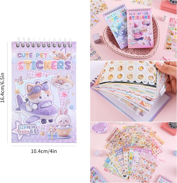 Girl's Cute Sticker Book, Cartoon Pet Theme - Image 3