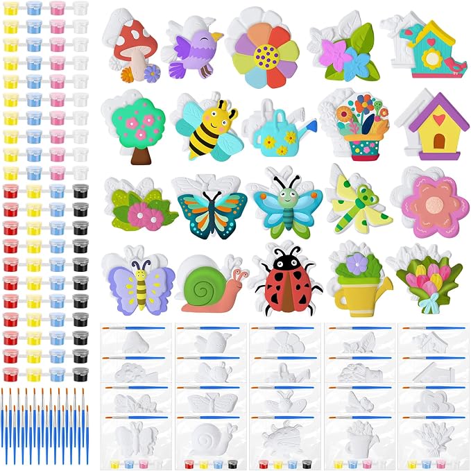 JellyArch 20 Set Spring DIY Painting Kit Ceramic to Paint Your Own Flowers Bee by JellyArch