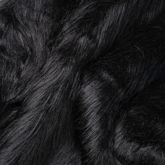 Black Faux Fur Fabric by The Yard by Qidkeo