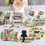 8 Pack Bookshelf Diamond Art Coasters, Diamond Painting Coasters Kits | Books - Image 5